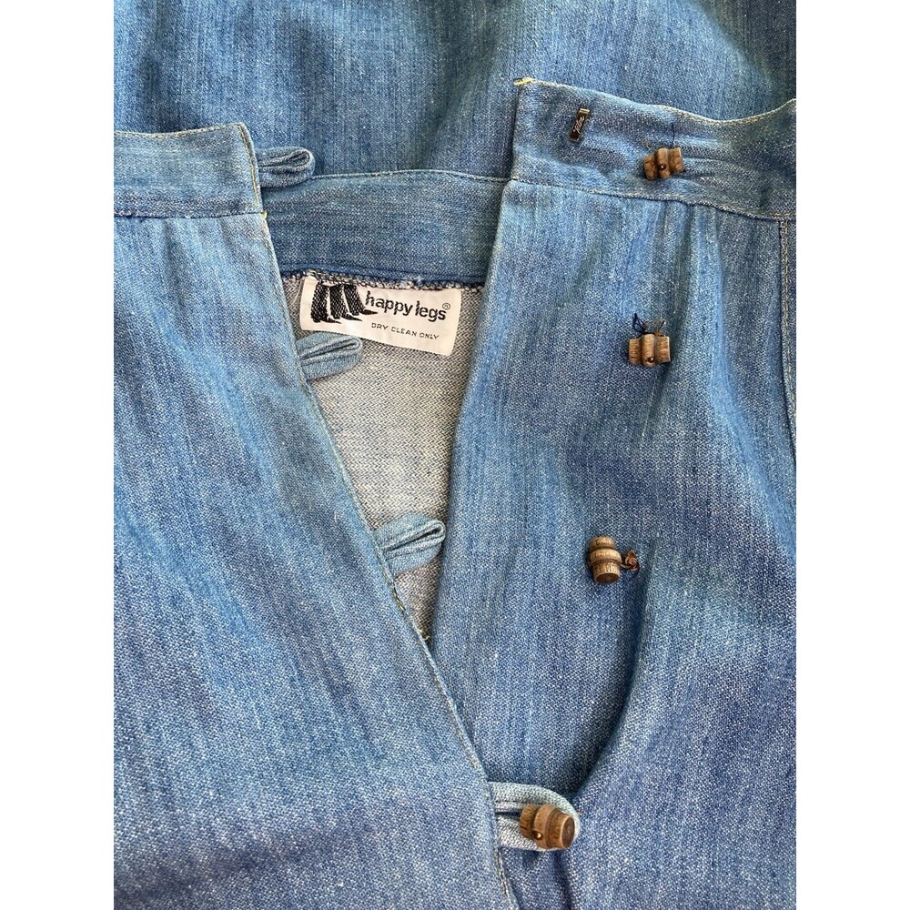 Vintage Denim Wrap Around Skirt Wooden Barrel Button XS/S SEE MEASUREMENTS - Picture 7 of 9